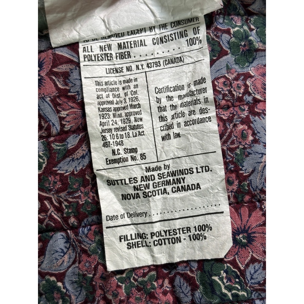 Vintage Suttles and Seawinds Quilted Patchwork Vest Burgundy Floral Boho Canada - Picture 6 of 9